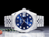 Rolex Datejust Medio Lady 31 178384 Jubilee Quadrante Blu Ghiera Diamanti