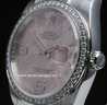 Rolex Datejust 116244 Diamonds Bezel Oyster Bracelet Pink Floral Dial