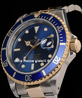 Rolex Submariner Data 16613 Oyster Quadrante Blu 