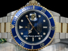 Rolex Submariner Data 16613 Oyster Quadrante Blu 