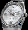 Rolex Datejust 36 Oyster Quadrante Argento Floreale Ghiera Diamanti 116244 