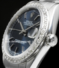 Rolex Datejust Medio Lady 31 78240 Oyster Quadrante Blu Ghiera Diamanti 