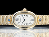 Cartier Baignoire 1920 Casque d'Or 0998 Oro Diamanti Zaffiri Quadrante Bianco Romani 