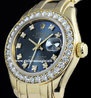 Rolex Pearlmaster Lady Datejust 69298 Oro Quadrante Blu Diamanti