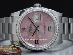 Rolex Datejust 116244 Ghiera Diamanti Oyster Quadrante Rosa Floreale