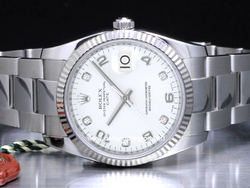 Rolex Date 115234 Oyster Quadrante Bianco Diamanti