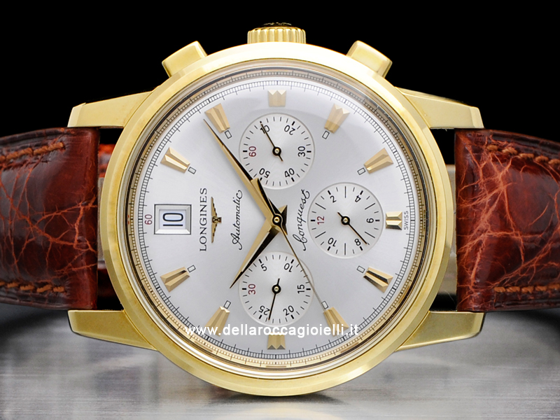 Longines Conquest Heritage Chronograph L16416729 Gold Silver Dial ...