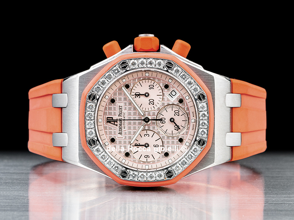Audemars Piguet Royal Oak Offshore Orange Chrono Lady 25986CK Pink Dial Diamonds Bezel :: Della ...