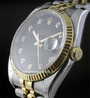 Rolex Datejust Stainless Steel and Gold Watch 126233 Black Diamond Dial