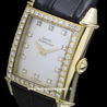 Girard Perregaux Vintage 1945 Lady 2592 Gold Watch Silver Diamonds Dial