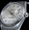 Rolex Datejust 16234 Jubilee Bracelet Silver Diamonds Dial
