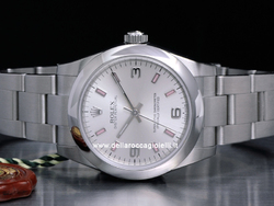Rolex Oyster Perpetual Medium Lady 31 177200 Oyster Bracelet Silver Arabic 3-6-9 Pink Indexes Dial