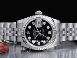 Rolex Datejust Lady 179174 Jubilee Bracelet Black Diamonds Dial